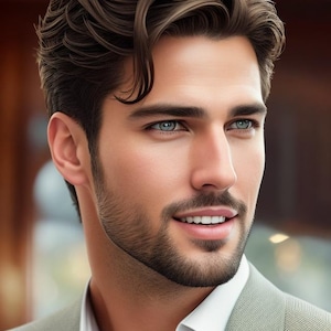 Puede incluir: Un hombre con el pelo corto y castaño peinado y una barba recortada. Lleva una chaqueta gris claro sobre una camisa blanca de cuello. Sonríe y mira hacia la derecha.