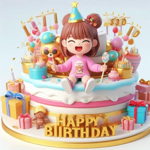 Digital Download: Happy Birthday Song. Birthday Image. Music Video For Special Day. Instant Access Video and Image. Cute Kids Animations