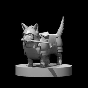 Achilles the Corgi Paladin | Resin Miniature