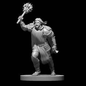 Human Male Cleric Charging | Resin Miniature