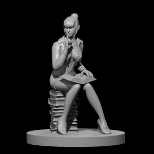 Female Elven Sexy Librarian | Resin Miniature