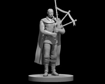 Goliath Male Bard with Bagpipes | Tabletop Miniature