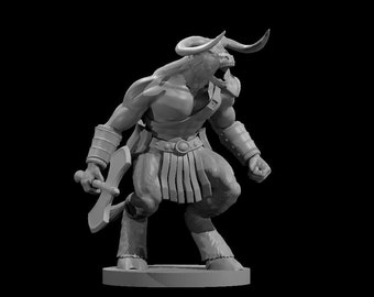 Minotaur Male Barbarian 3 | Resin Miniature