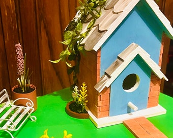 Brick Cottage Fairy Bird House