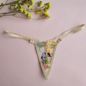 Extreme Micro thong Cheeky undies floral lace image 7