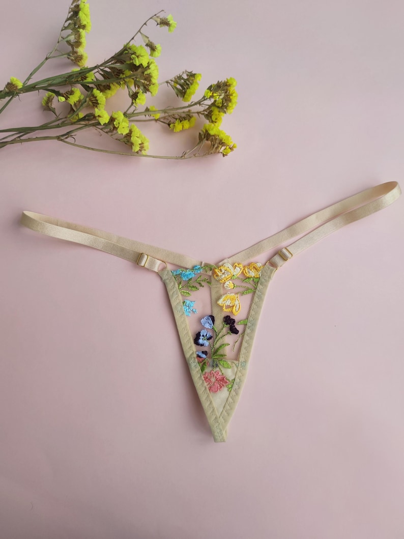Extreme Micro thong Cheeky undies floral lace image 7