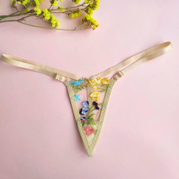 Extreme Micro thong Cheeky undies floral lace