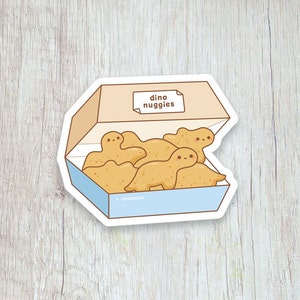 Dino Nuggets Sticker | Dinosaur Nuggets | Kawaii Food Sticker | Waterproof Vinyl Sticker | Chicken Nuggets Sticker | Fast Food Sticker