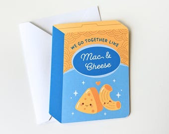 Mac and Cheese Greeting Card | Macaroni Cheese Pun Card | Comfort Food Stationery | Die Cut Card | Any Occasion Card | Blank Inside