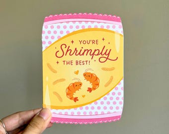de voeux de chips de crevettes | asiatique nostalgique de gastronome de Zazzle.be Liste d'envies Vous avez des idées ? Papeterie Réconfort | carte découpée | Toute carte d'occasion | Blanc à l'intérieur