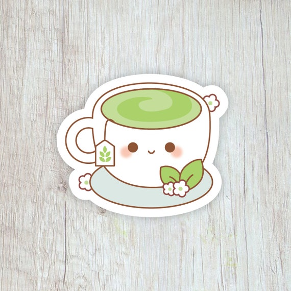 Matcha Sticker | Green Tea Sticker | Vinyl Waterproof Sticker | Cute Sticker | Kawaii Food Sticker | Matcha Latte Sticker | Laptop Sticker