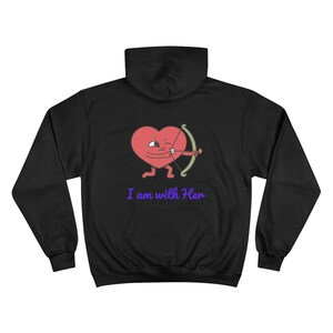 Heartfelt Champion Hoodie - Cute Valentine, Gift for partner, Cozy Sweatshirt, Love Theme Apparel, Romantic Gesture, Cute Cartoon Design