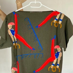 Pommel Horse Embroidered T-shirt | Zero Waste Embroidered T-shirt for Travel, Stays, Trips, Vacations | Aesthetic Shirt Gift for Family Friend