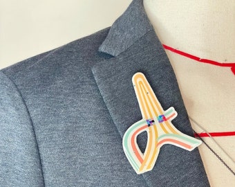 Broche Paris Pointilliste | Bijou Tour Eiffel Chic | Épinglette Mode Couleurs Vives | Minimaliste et Élégant | Cadeau Fait-Main Paris 2024