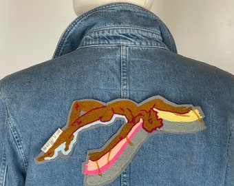 Patch Embroidered Dark Angel motif / chain stitch / iron-on and sew / custom style / Pop Rap / Iconic Lil Nas