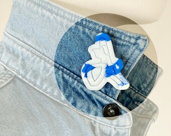 Bijou Broche Tour Eiffel Dessin Unique | Minimalisme et Modernité | Fait Main en Argile Polymère | Cadeau Romantique Inspiré par Paris