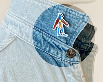 Broche Déesse Chouette Égypte Antique | Mythologie Pharaons Silhouette Profil | Bijou Résine Doming | Épinglette Artisan | Cadeau Fait-Main