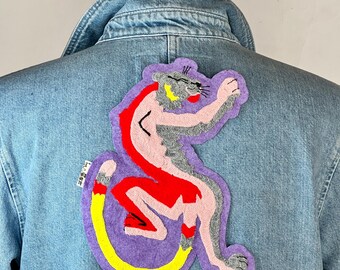 Patch tigre brodé thermocollant — inspiration estampe japonaise