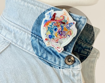 Paris 2024 Olympics Collector Pin | Limited Edition Sport & Art | Unique and Colorful Pin | Handmade Olympic Souvenir | Glittery Graffiti
