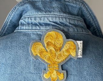 Fleur De Lys Embroidered Iron-On Patch | Vintage Embroidery Patches For Jacket, Clothes, Hat | Cool Patch Gift For Mom, Girlfriend