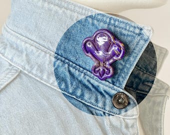 Broche Fleur de Lys Pâte Polymère | Effet Marbre Craquelé, Style Royal | Bijou Unique fait Main | Cadeau pour Elle ou Lui | Stickers Offerts