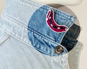 Pin Banane Tropicale Éclat | Broche Fait-Main | Style Caraïbes | Paillettes & Coquillages | Fashion Plage Pop Art | Idée Cadeau Pinterest