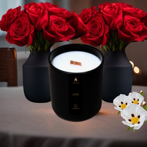 LOVE | Black Popular Culture Inspired | Black Culture Candle | Black Owned | Elegant Wood Wick | Scented Candle |  Romantic | Black Ambiance