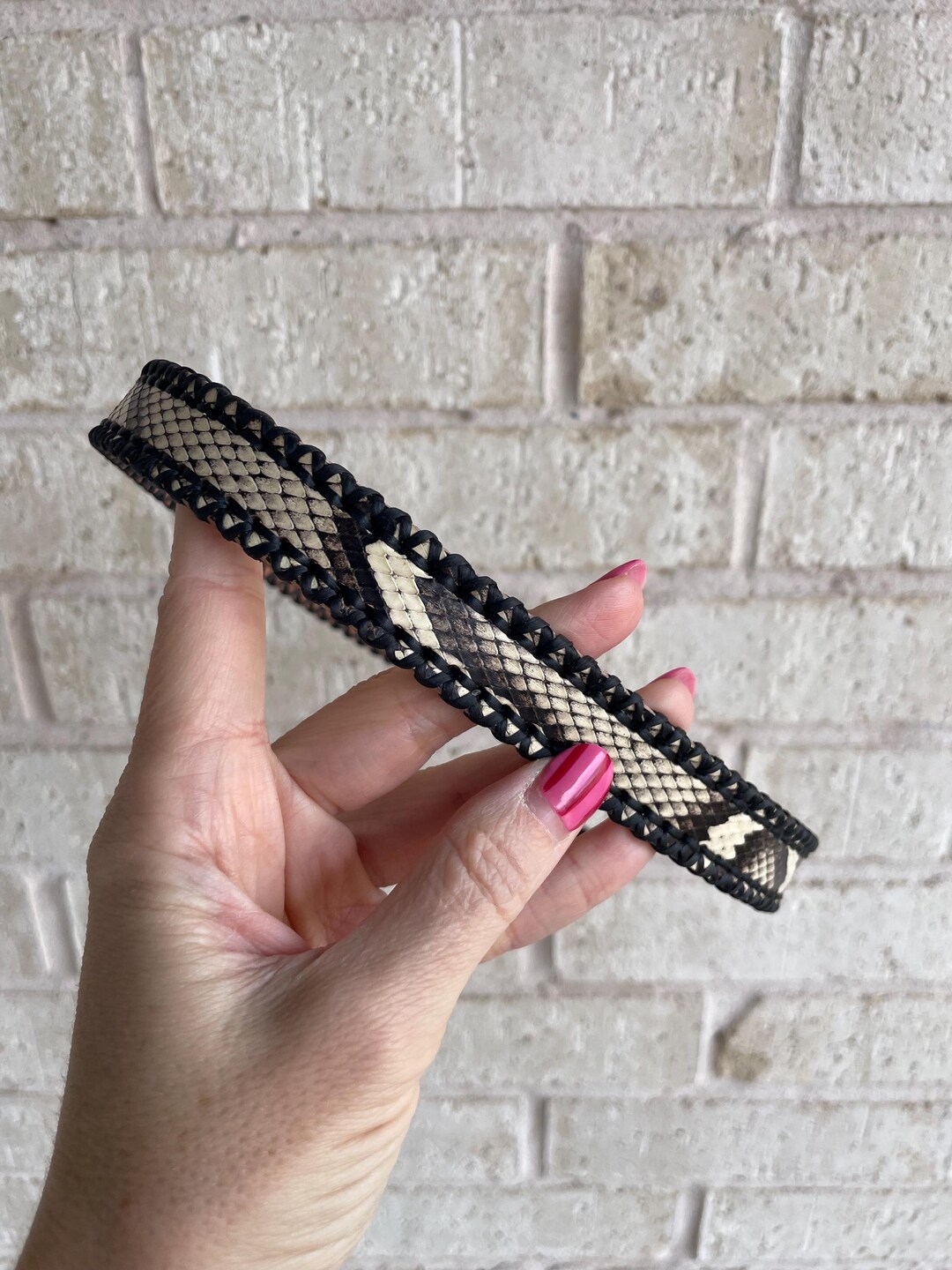 python hat band Images High Quality Grahic Genuine Python and Leather Hatband - Etsy