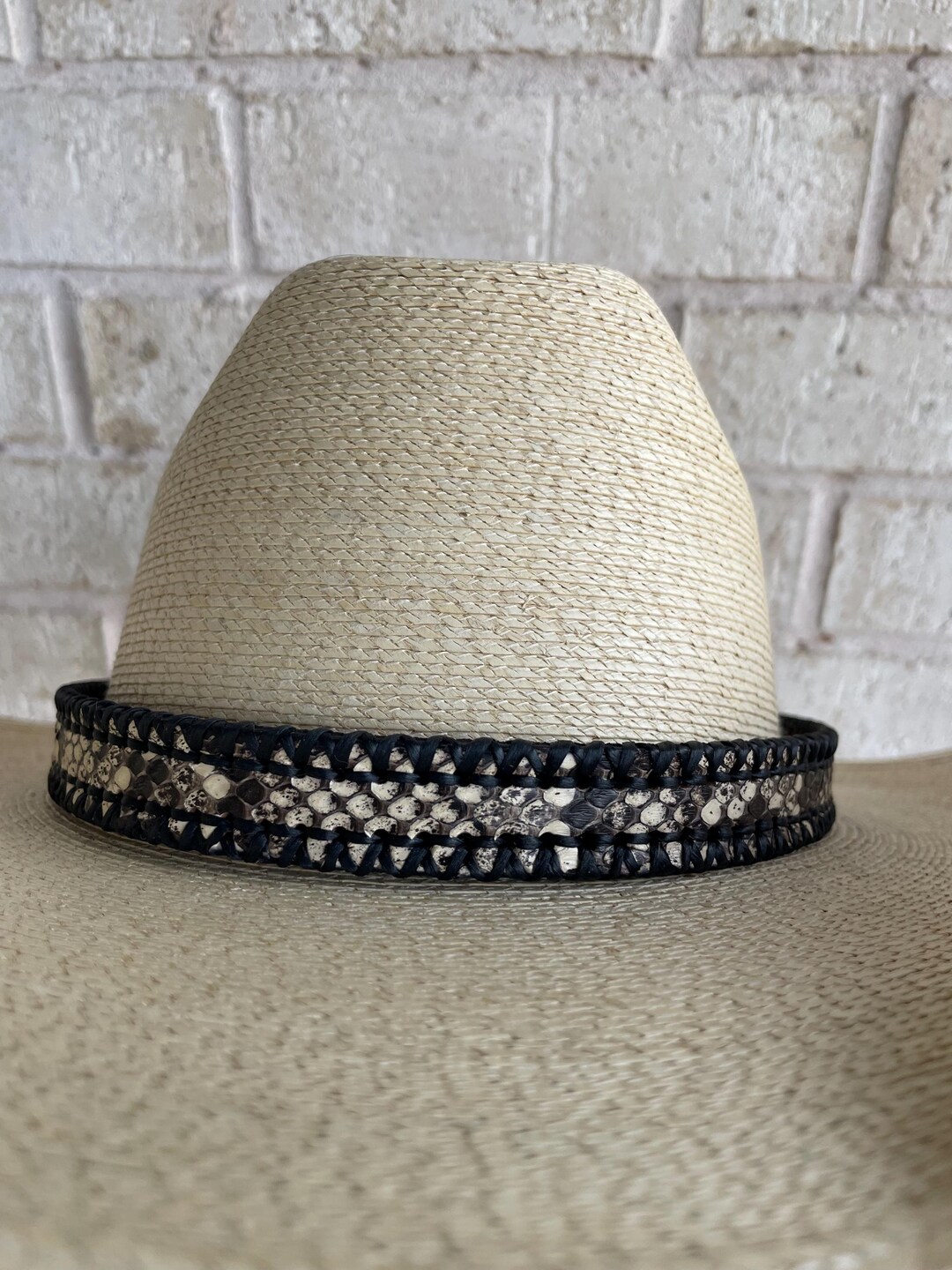 python hat band Images High Quality Grahic Genuine Python and Leather Hatband - Etsy