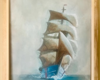 Cost Guard-skeppet USS Eagle; Akryl på duk
