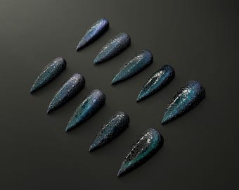 Midnight Viper Drücken Sie die Nägel auf - Benutzerdefinierte, wiederverwendbare Nail Art