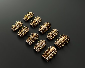 Gold Spike Press On Nägel, Heavy-Metal-Stil