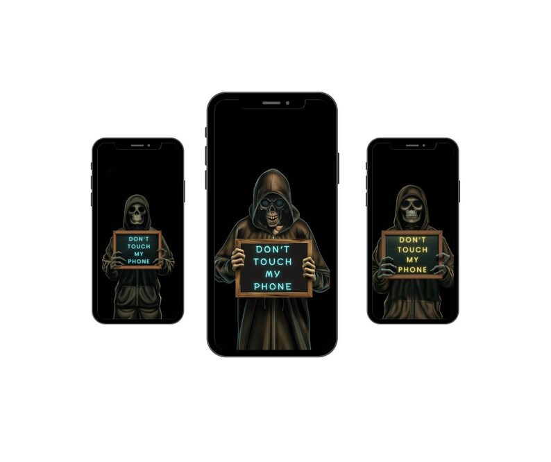 Set of 5 don't Touch My Phone Live Wallpapers, Iphone/android Live