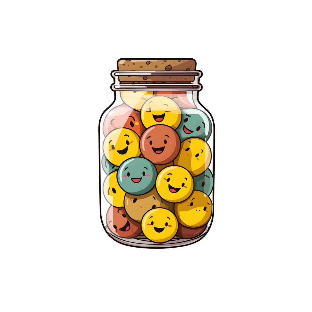 Sticker of Emojis in Jar Emoji Sticker High Quality PNG Etsy