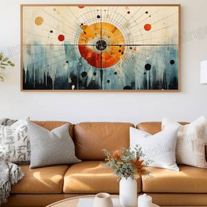 Sonne inspiriert abstrakte Malerei Karte Stil Kreis Muster bewegliche Solar Wand Kunst Wohnkultur Sammlung moderne helle Vitrine lebendige