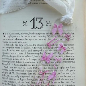 Pink bows and dots acrylic bookmark with chiffon ribbon tassel|bow bookmark|pink bows bookmark