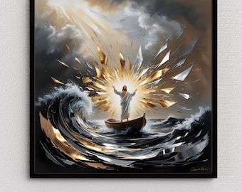 Jesús calma la tormenta: Impresión de la historia bíblica cristiana (descarga digital)