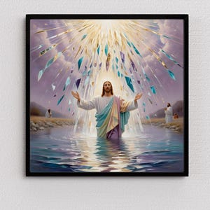 Baptism of Jesus Art – The Baptism of Christ, Christian Wall Art, Biblical Digital Download