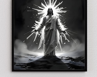 Arte Bíblico de Juan 8:12 – Impresión de Jesús, Luz del Mundo (Descarga digital)