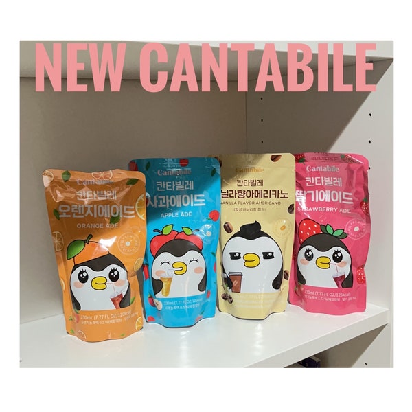 New Flavors Cantabile Korean Pouch Drink | Korean | Pouch Drink | Individual | Asian Snack | Asian Drink | Korean Snack