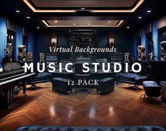 Music Studio Virtual Backgrounds 12 Pack Zoom Skype Webex Google Meet