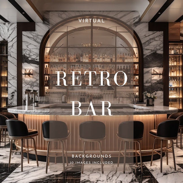 Retro Bar| Virtual Backgrounds| 10 Pack| Zoom, Google Meet, Skype, WebEx, etc.