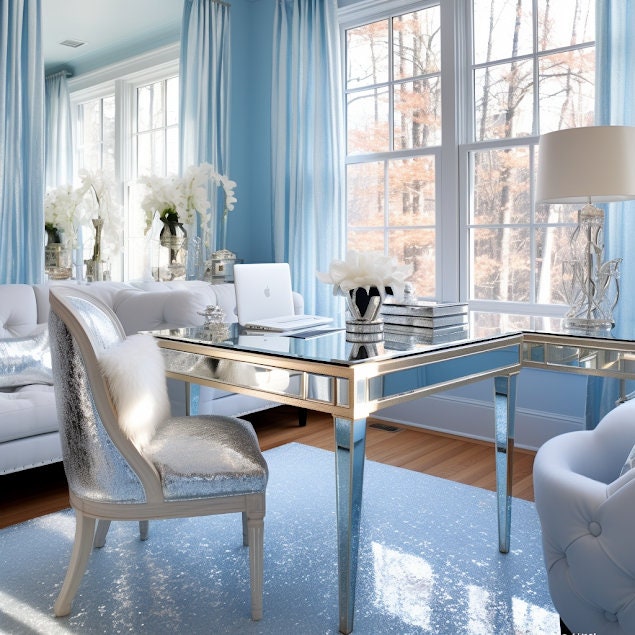 Cozy Blue Virtual Backgrounds 5 Pack Zoom, Google Meet, Skype, ex