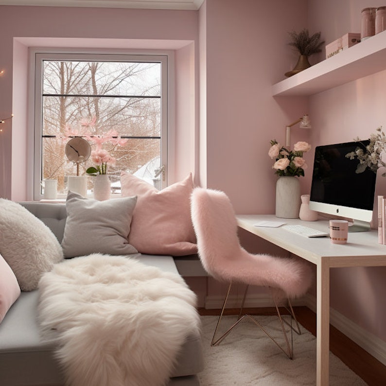 Pretty in Pink Virtual Background 8 Pack Zoom Google Meet Etsy