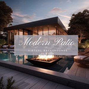 Modern Patio| 12 Pack| Virtual Backgrounds| Zoom, Google Meet, Skype, WebEx, etc.