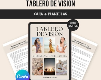 Plantilla editable de tablero de visión: Herramienta de manifestación (Canva PDF)