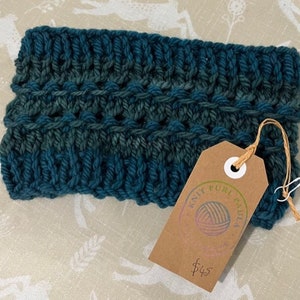 Handgestricktes Stirnband 100% Australische Merinowolle