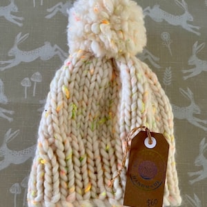 Hand knitted chunky cosy wool beanie