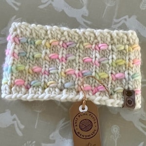 Hand knitted headband 100% merino wool