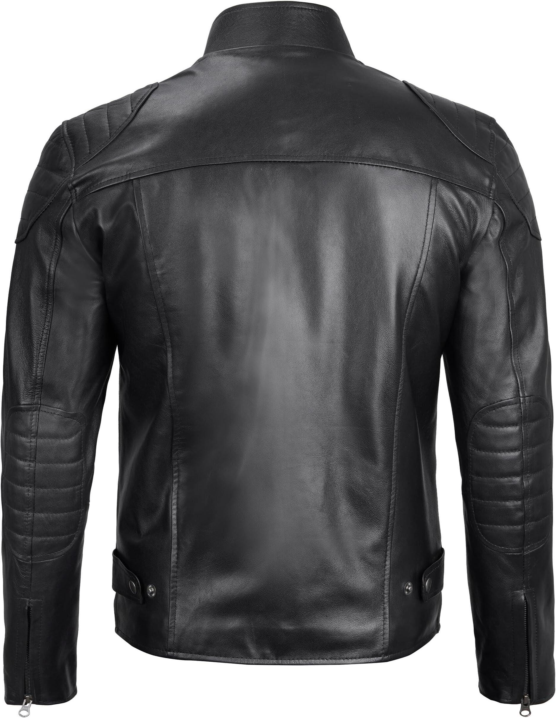 CLUCT AUTHENTIC ブラック レザー ジャケット M Men's Black Real Leather Jacket. Genuine Biker Motorcycle Cafe